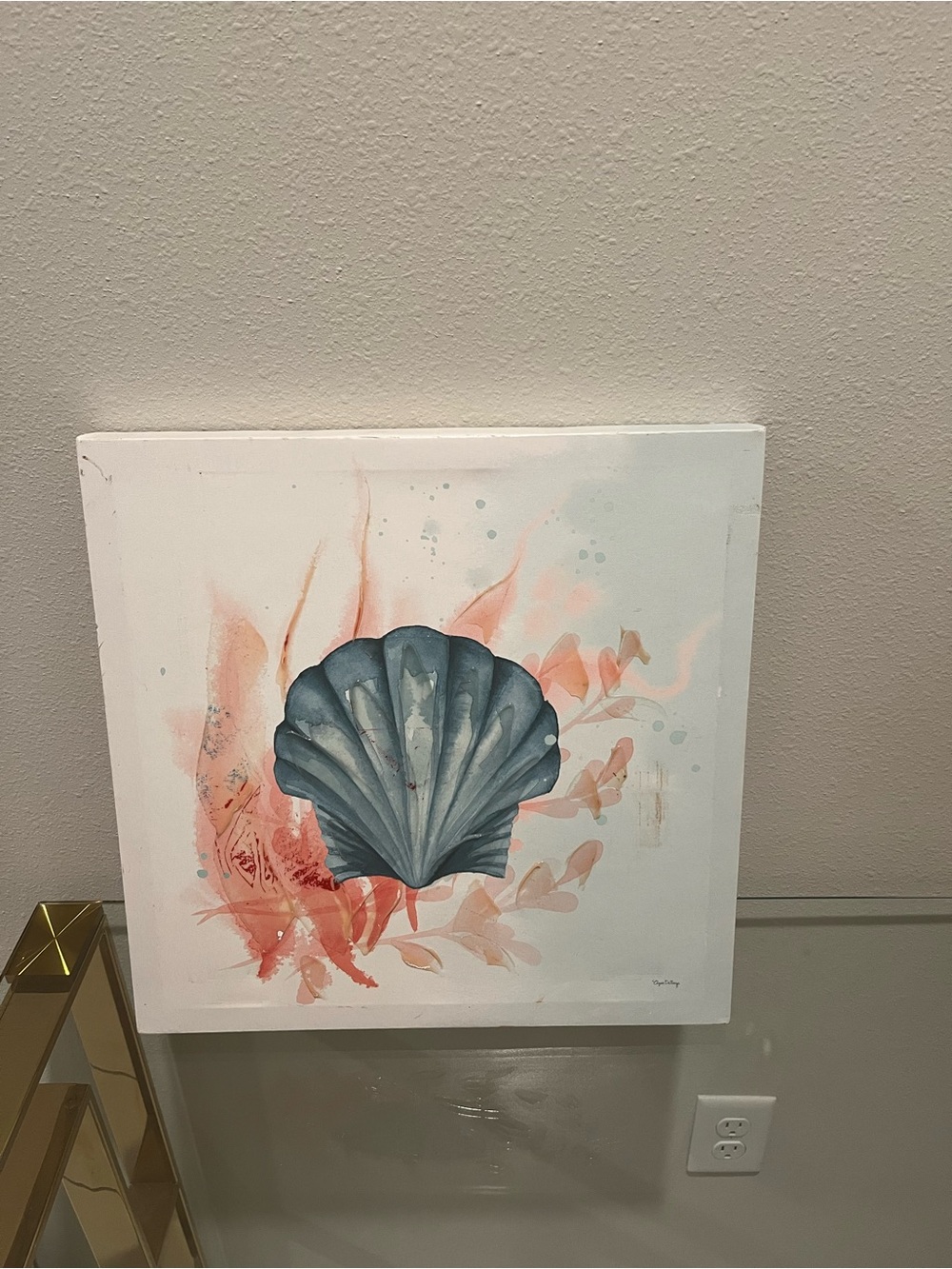 Bella Canvas Blue Shell Canvas with Coral Accents